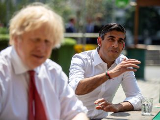 Britain's Prime Minister Boris Johnson and Chancellor Rishi Sunak visit Pizza Pilgrims in West India Quay, in London, Britian June 26, 2020. Heathcliff O'Malley/Pool via REUTERS